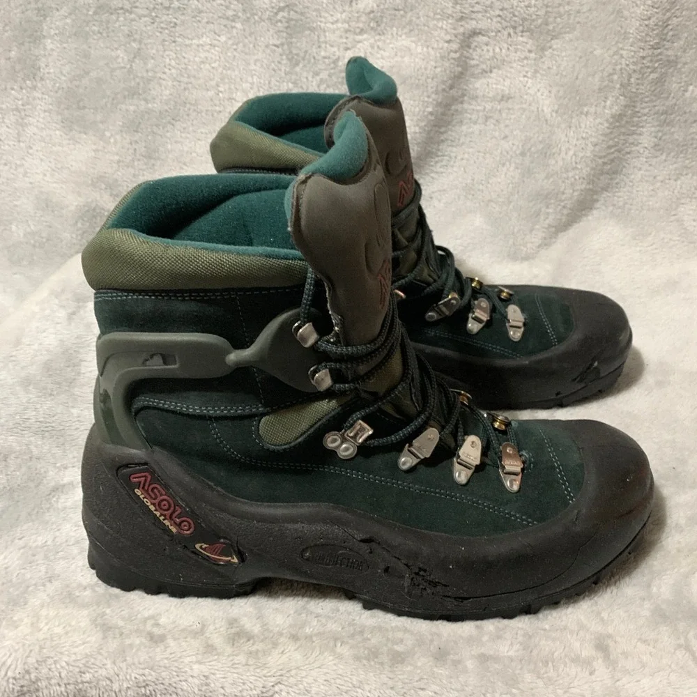 Asolo‎ Globaline Meridian Mens Hiking Boots Green Suede 10.5 Vintage Gorpcore